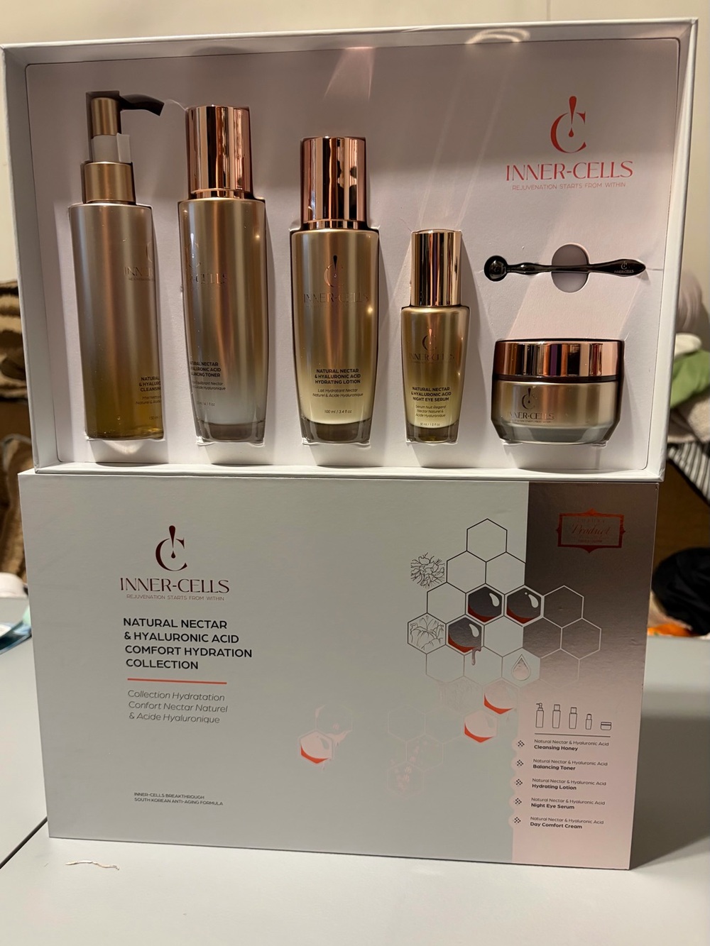 Gold Hydration Moisturizer Set - Natural Nectar & Hyaluronic Acid (Gold)